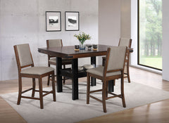 Tampa Furniture Outlet - Coaster - Patterson 5-piece Counter Height Dining Set Mango Oak - 108888-S5