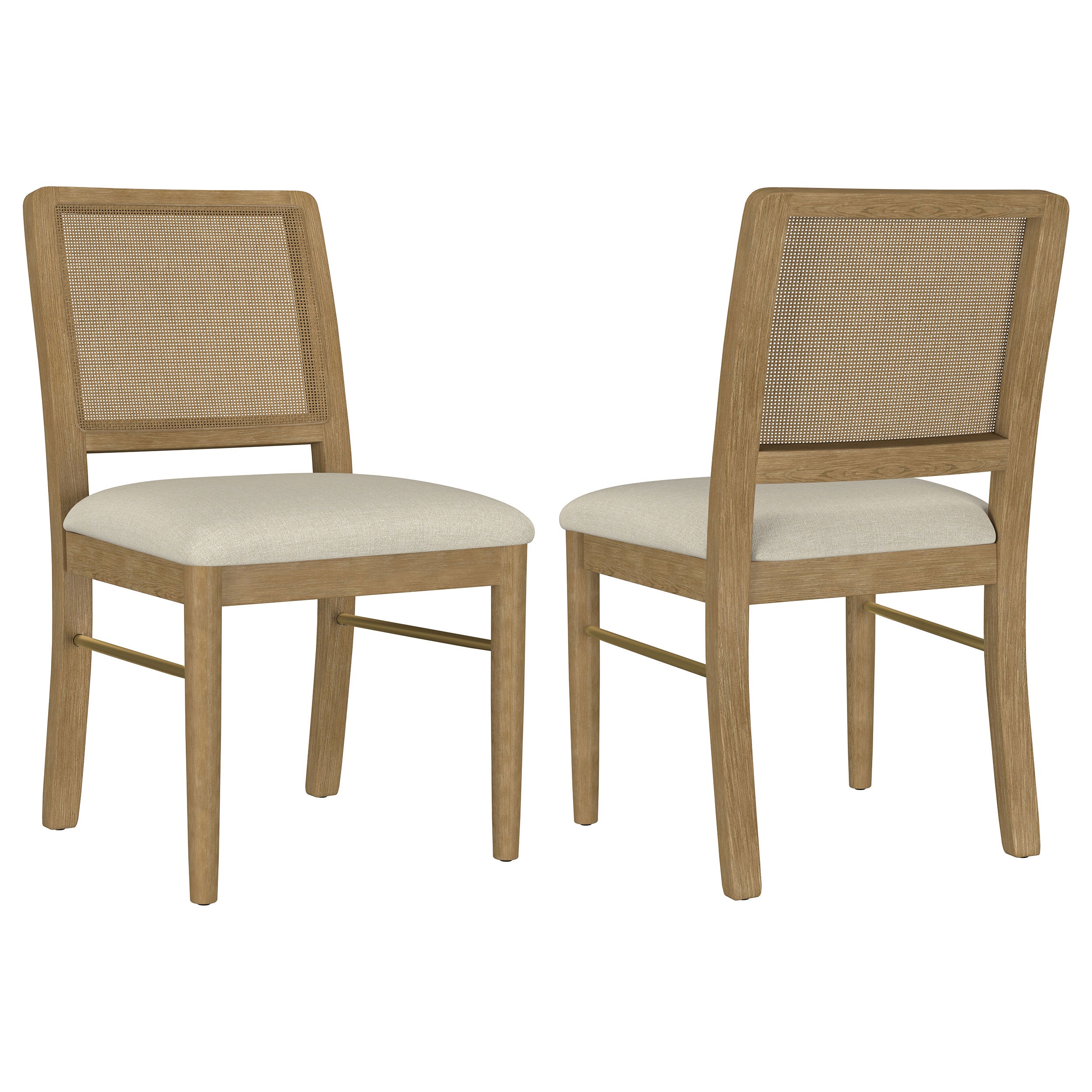 Tampa Furniture Outlet - Coaster - Arini Rattan Cane Dining Side Chair Sand Wash (Set of 2) - 108932SWD