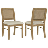 Tampa Furniture Outlet - Coaster - Arini Rattan Cane Dining Side Chair Sand Wash (Set of 2) - 108932SWD