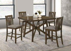 Tampa Furniture Outlet - Coaster - Canfield 5-piece 47-inch Counter Height Dining Set Brown - 109178-S5