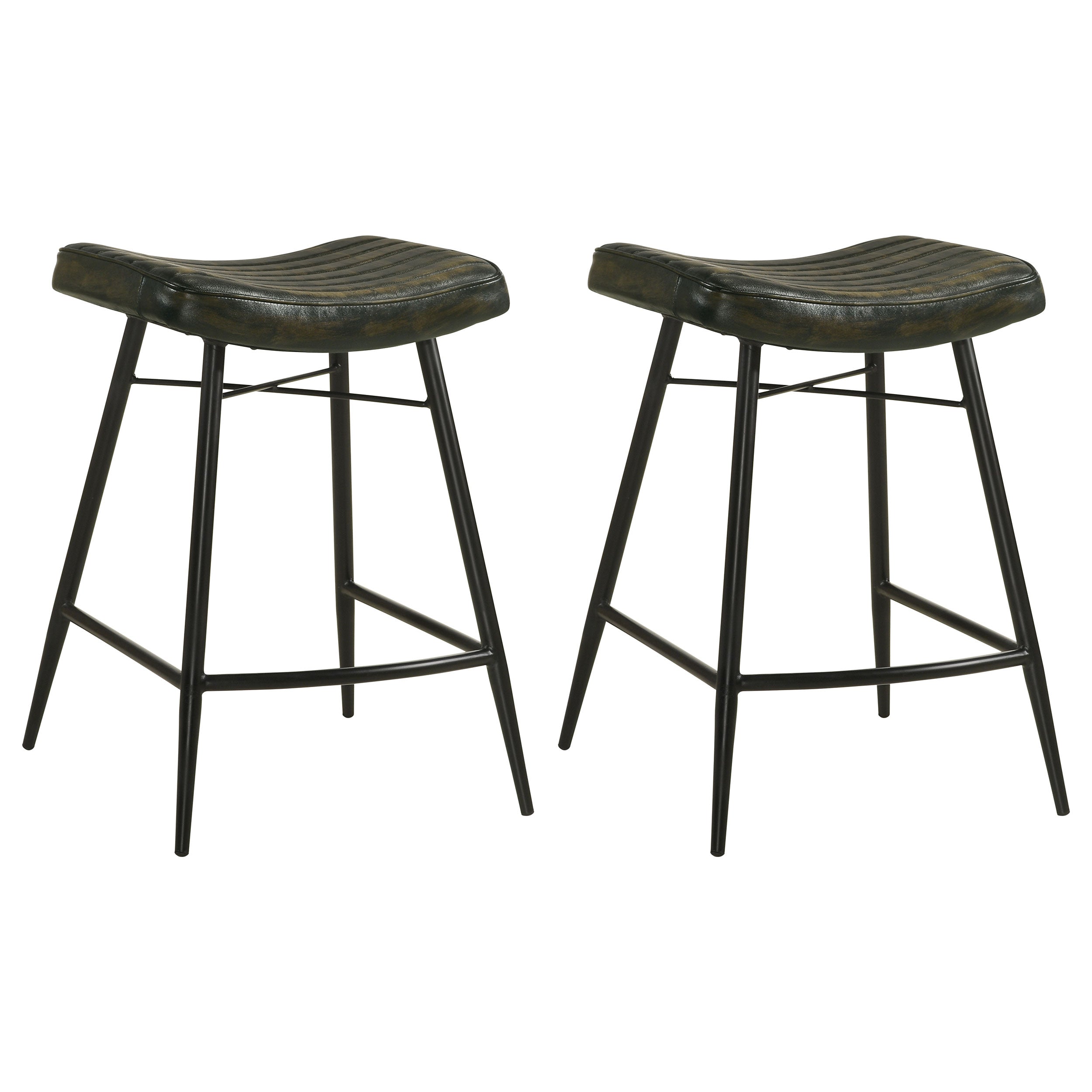 Tampa Furniture Outlet - Coaster - Bayu Leather Upholstered Counter Stool Espresso (Set of 2) - 109258