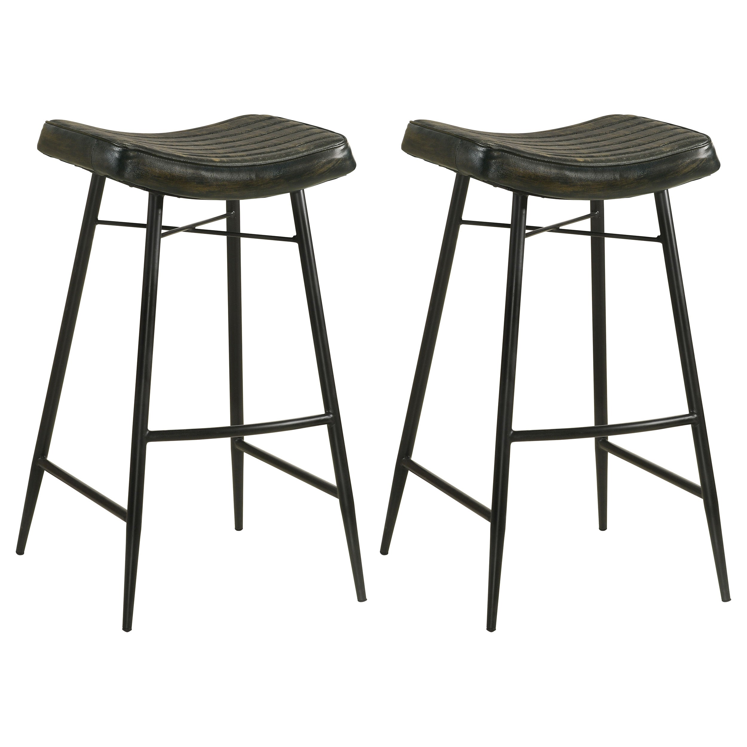 Tampa Furniture Outlet - Coaster - Bayu Leather Upholstered Bar Stool Espresso (Set of 2) - 109259