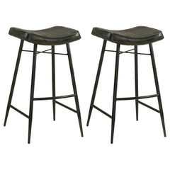 Tampa Furniture Outlet - Coaster - Bayu Leather Upholstered Bar Stool Espresso (Set of 2) - 109259