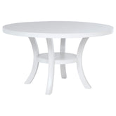 Tampa Furniture Outlet - Coaster - Judd 54-inch Round Dining Wood Table with Shelf Pearl White - 109330