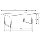 Tampa Furniture Outlet - Coaster - Ditman 80-inch Live Edge Dining Table Grey Sheesham - 110181