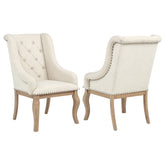 Tampa Furniture Outlet - Coaster - Brockway Upholstered Arm Chair Barley Brown (Set of 2) - 110293