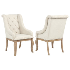 Tampa Furniture Outlet - Coaster - Brockway Upholstered Arm Chair Barley Brown (Set of 2) - 110293