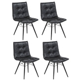 Tampa Furniture Outlet - Coaster - Aiken Faux Leather Upholstered Dining Side Chair Charcoal Grey (Set of 4) - 110302