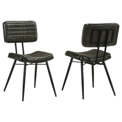 Tampa Furniture Outlet - Coaster - Misty Leather Upholstered Dining Chair Espresso (Set of 2) - 110652