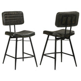 Tampa Furniture Outlet - Coaster - Partridge Leather Counter Chair Antique Espresso (Set of 2) - 110659