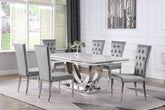 Tampa Furniture Outlet - Coaster - Kerwin 7-piece Rectangular Dining Table Set Grey and Chrome - 111101-S7G