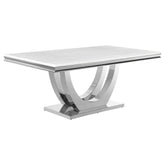 Tampa Furniture Outlet - Coaster - Kerwin Rectangular 71-inch Stone Top Dining Table White - 111101