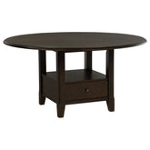 Tampa Furniture Outlet - Coaster - Twyla 60-inch Round Dining Table with Drawer Dark Cocoa - 115100