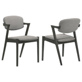 Tampa Furniture Outlet - Coaster - Stevie Padded Wood Dining Arm Chair Black (Set of 2) - 115112