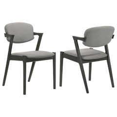 Tampa Furniture Outlet - Coaster - Stevie Padded Wood Dining Arm Chair Black (Set of 2) - 115112