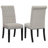 Tampa Furniture Outlet - Coaster - Alana Velvet Upholstered Dining Side Chair Sand (Set of 2) - 115182