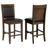 Tampa Furniture Outlet - Coaster - Dewey Upholstered Counter Chair Walnut (Set of 2) - 115209
