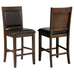 Tampa Furniture Outlet - Coaster - Dewey Upholstered Counter Chair Walnut (Set of 2) - 115209