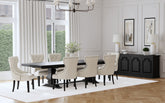 Tampa Furniture Outlet - Coaster - Florence 9-piece 126-inch Extension Dining Table Set Distressed Black - 115531-S9B