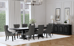 Tampa Furniture Outlet - Coaster - Florence 9-piece 126-inch Extension Dining Table Set Grey - 115531-S9G