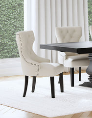 Baney Fabric Upholstered Dining Side Chair Cream and Black
