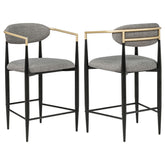 Tampa Furniture Outlet - Coaster - Tina Fabric Upholstered Counter Chair Dark Grey (Set of 2) - 121186