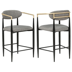 Tampa Furniture Outlet - Coaster - Tina Fabric Upholstered Counter Chair Dark Grey (Set of 2) - 121186