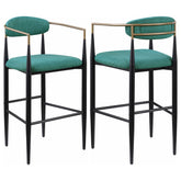Tampa Furniture Outlet - Coaster - Tina Fabric Upholstered Bar Chair Green (Set of 2) - 121188