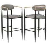 Tampa Furniture Outlet - Coaster - Tina Fabric Upholstered Bar Chair Dark Grey (Set of 2) - 121189