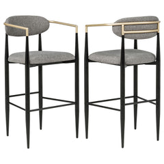 Tampa Furniture Outlet - Coaster - Tina Fabric Upholstered Bar Chair Dark Grey (Set of 2) - 121189