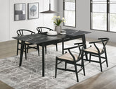 Tampa Furniture Outlet - Coaster - Crestmont 5-piece Extension Leaf Dining Table Set Black - 121251-S5