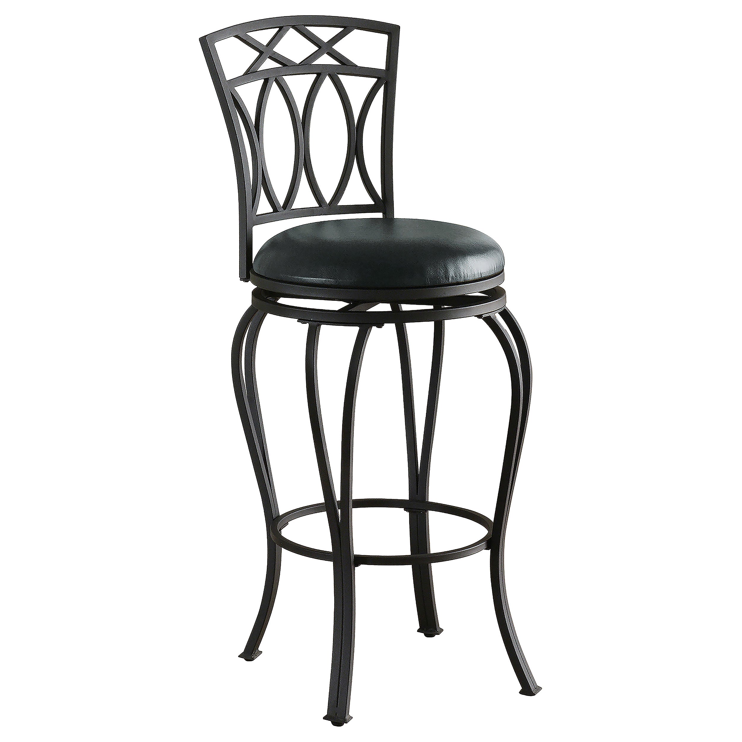 Tampa Furniture Outlet - Coaster - Adamsville Upholstered Swivel Bar Stool Black - 122060