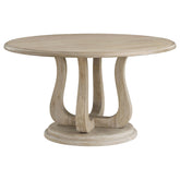 Tampa Furniture Outlet - Coaster - Trofello Round 60-inch Pedestal Dining Table White Washed - 123120