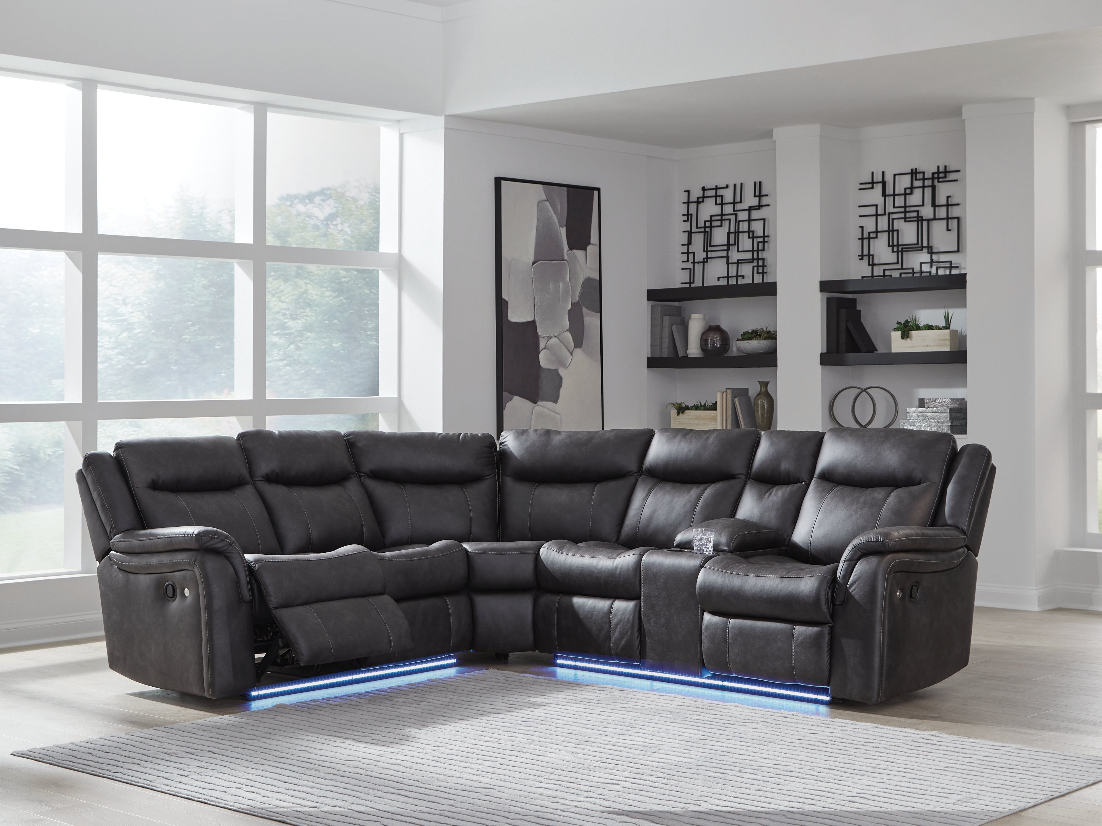 Tampa Furniture Outlet Lutz - Ashley Furniture - Sultan Meadow Sectional - 2-Piece Reclining Sectional / Carbon - PC13001S1