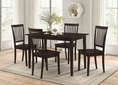 Tampa Furniture Outlet - Coaster - Gomez 5-piece Rectangular Dining Table Set Cappuccino - 150152