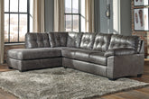 Tampa Furniture Outlet Lutz - Ashley Furniture - Fallston Sectional - RAF 2-Piece Sectional with Chaise / Slate - 17221S1