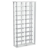 Tampa Furniture Outlet - Coaster - Montara Tempered Glass Wine Storage LED Curio Cabinet Chrome - 182037