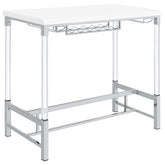 Tampa Furniture Outlet - Coaster - Norcrest 47-inch Acrylic Leg Bar Table White High Gloss - 182101