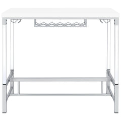 Norcrest 47-inch Acrylic Leg Bar Table White High Gloss