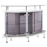 Tampa Furniture Outlet - Coaster - Gideon Curved Glass Top Home Bar Cabinet White High Gloss - 182235