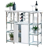 Tampa Furniture Outlet - Coaster - Gallimore 2-door Bar Cabinet Wine Storage White High Gloss - 182757