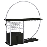 Tampa Furniture Outlet - Coaster - Risley 2-door Circular LED Wine Cabinet Dark Charcoal - 182799