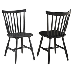 Tampa Furniture Outlet - Coaster - Hollyoak Windsor Wood Dining Side Chair Black (Set of 2) - 183042