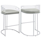 Tampa Furniture Outlet - Coaster - Thermosolis Clear Acrylic Bar Chair Chrome (Set of 2) - 183406