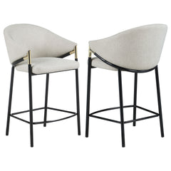 Tampa Furniture Outlet - Coaster - Chadwick Fabric Upholstered Counter Chair Beige (Set of 2) - 183436