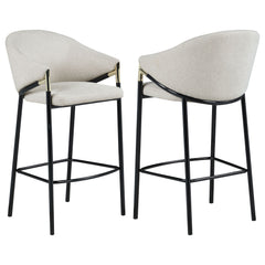Tampa Furniture Outlet - Coaster - Chadwick Fabric Upholstered Bar Chair Beige (Set of 2) - 183437
