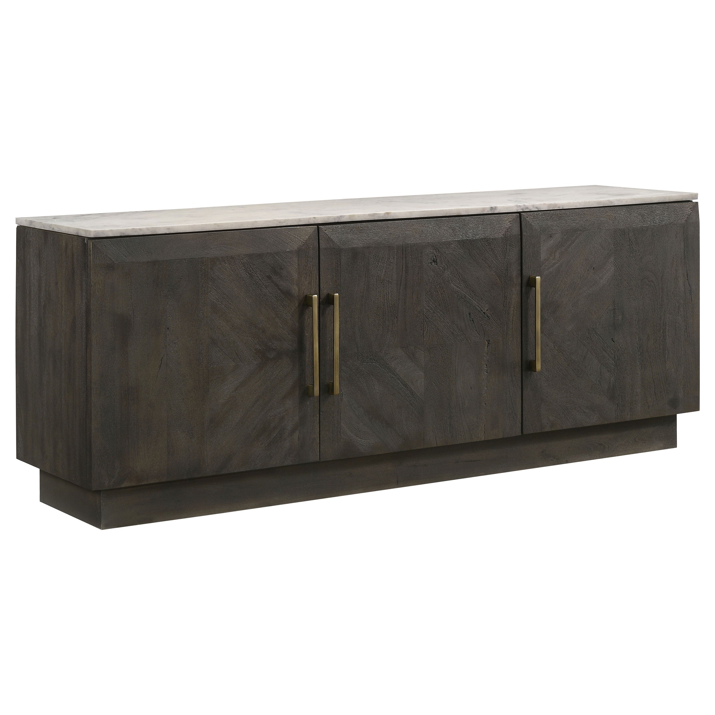 Tampa Furniture Outlet - Coaster - Dennis 3-door Marble Top Sideboard Buffet Tobacco Grey - 190655
