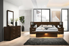 Tampa Furniture Outlet - Coaster - Jessica 5-piece Queen LED Bedroom Set Cappuccino - 200711Q-S5P