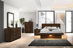 Tampa Furniture Outlet - Coaster - Jessica 5-piece Queen LED Bedroom Set Cappuccino - 200711Q-S5