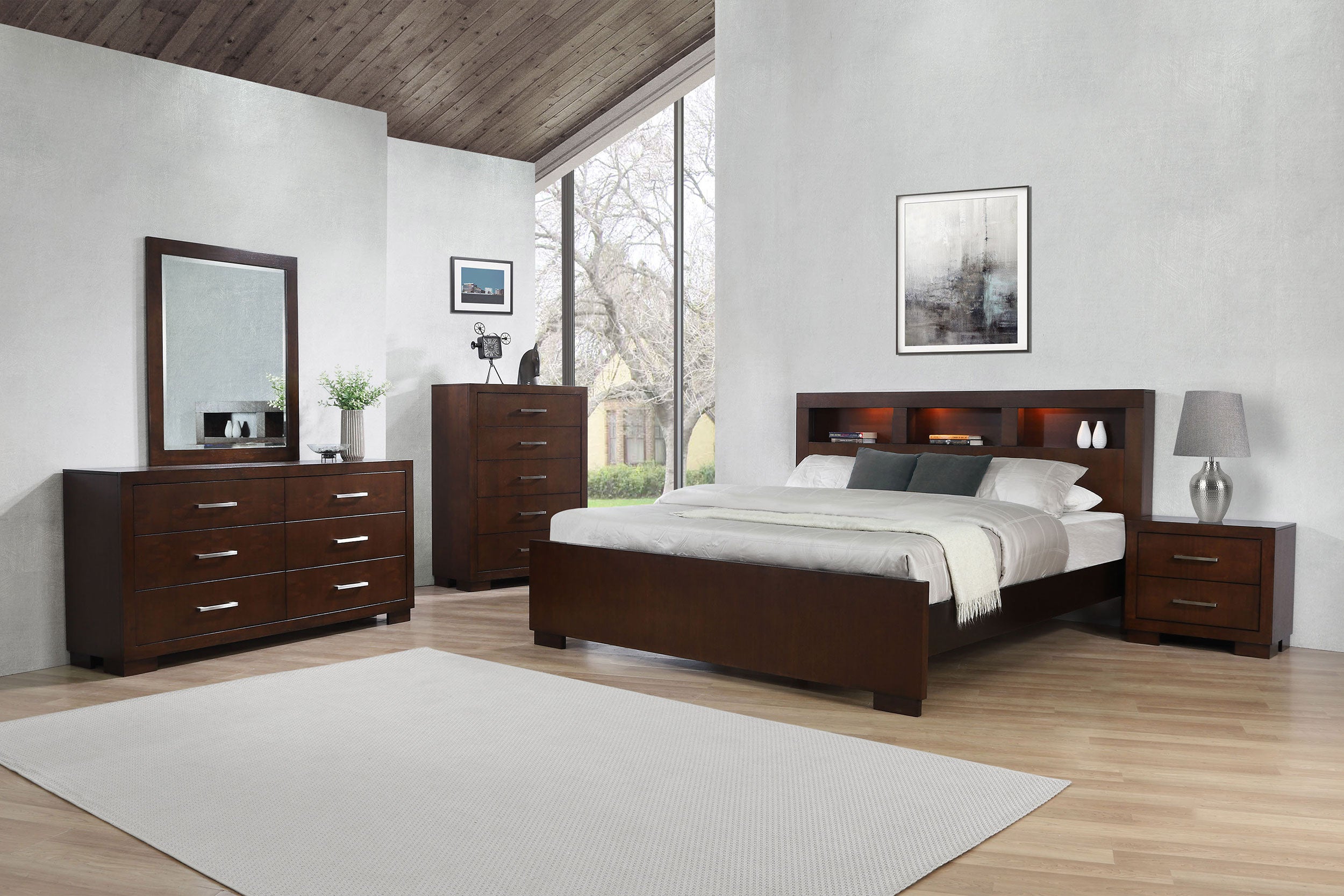 Tampa Furniture Outlet - Coaster - Jessica 5-piece Eastern King Bedroom Set Cappuccino - 200719KE-S5